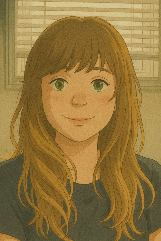 A Ghibli styled rendering of my wife Chrissie