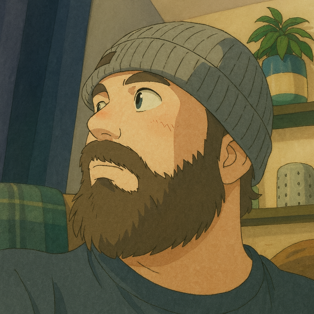 An AI generated Ghibli style rendering of Troy Chaplin